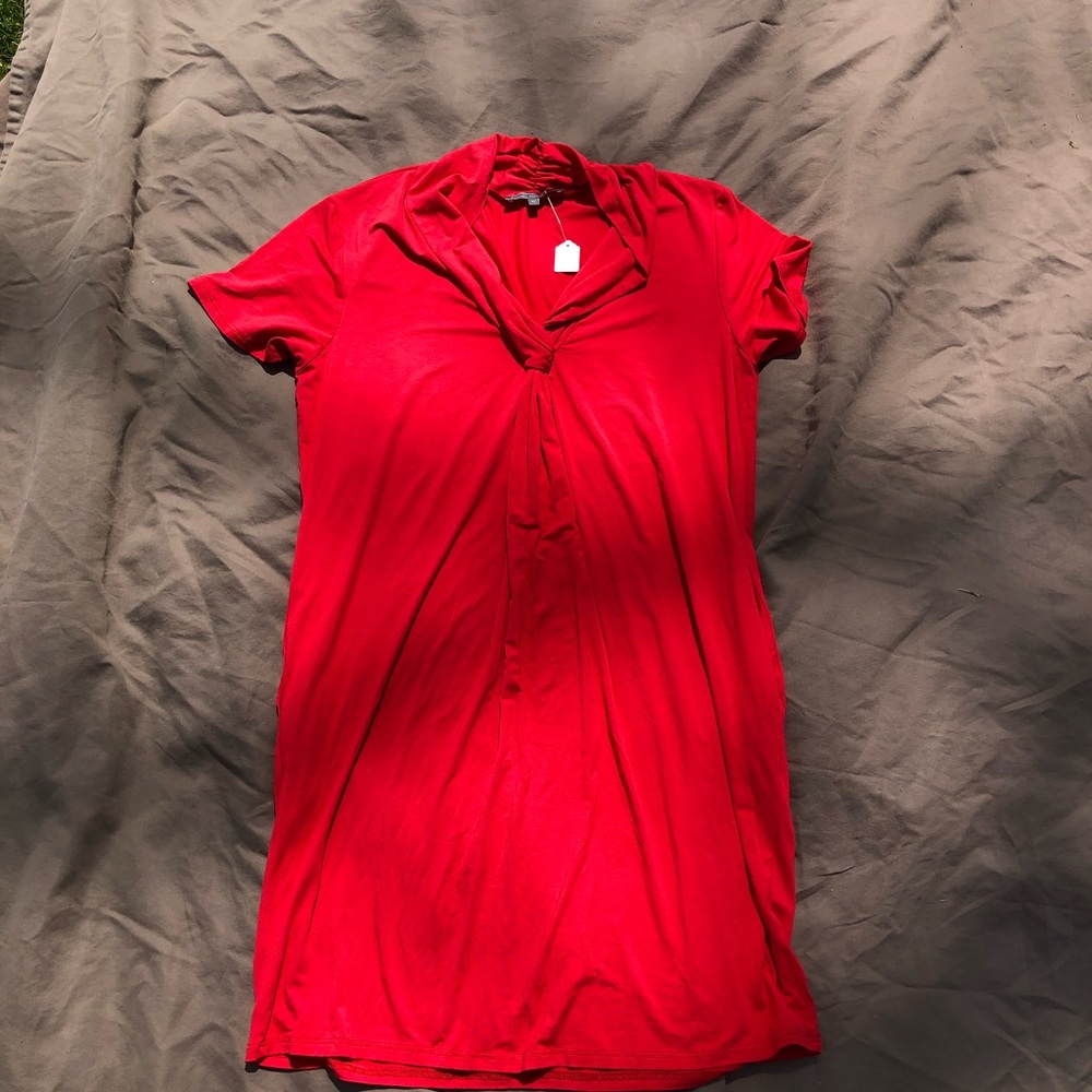 Simple Red t-shirt dress with a twist!!